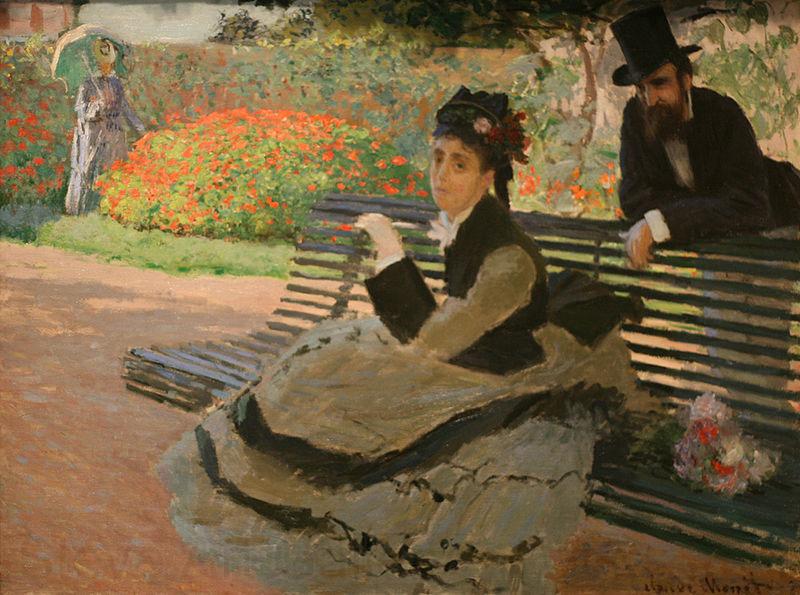Claude Monet WLA metmuseum Camille Monet on a Garden Bench Spain oil painting art